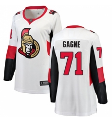 Women's Ottawa Senators #71 Gabriel Gagne Fanatics Branded White Away Breakaway NHL Jersey Women's Ottawa Senators #71 Gabriel Gagne Fanatics Branded White Away Breakaway NHL Jersey