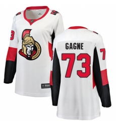 Women's Ottawa Senators #73 Gabriel Gagne Fanatics Branded White Away Breakaway NHL Jersey
