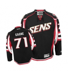 Women's Reebok Ottawa Senators #71 Gabriel Gagne Authentic Black Third NHL Jersey