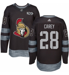 Men's Adidas Ottawa Senators #28 Paul Carey Authentic Black 1917-2017 100th Anniversary NHL Jersey Men's Adidas Ottawa Senators #28 Paul Carey Authentic Black 1917-2017 100th Anniversary NHL Jersey