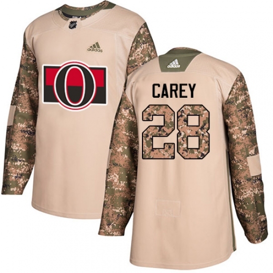Men's Adidas Ottawa Senators #28 Paul Carey Authentic Camo Veterans Day Practice NHL Jersey Men's Adidas Ottawa Senators #28 Paul Carey Authentic Camo Veterans Day Practice NHL Jersey