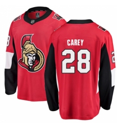 Men's Ottawa Senators #28 Paul Carey Fanatics Branded Red Home Breakaway NHL Jersey Men's Ottawa Senators #28 Paul Carey Fanatics Branded Red Home Breakaway NHL Jersey
