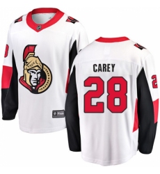 Men's Ottawa Senators #28 Paul Carey Fanatics Branded White Away Breakaway NHL Jersey Men's Ottawa Senators #28 Paul Carey Fanatics Branded White Away Breakaway NHL Jersey
