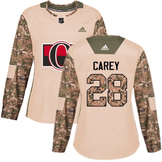 Women's Adidas Ottawa Senators #28 Paul Carey Authentic Camo Veterans Day Practice NHL Jersey Women's Adidas Ottawa Senators #28 Paul Carey Authentic Camo Veterans Day Practice NHL Jersey