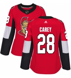 Women's Adidas Ottawa Senators #28 Paul Carey Premier Red Home NHL Jersey Women's Adidas Ottawa Senators #28 Paul Carey Premier Red Home NHL Jersey