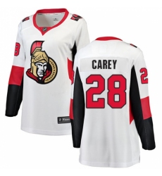 Women's Ottawa Senators #28 Paul Carey Fanatics Branded White Away Breakaway NHL Jersey Women's Ottawa Senators #28 Paul Carey Fanatics Branded White Away Breakaway NHL Jersey