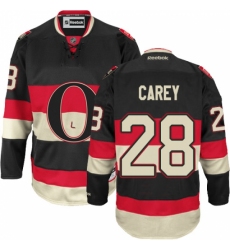 Women's Reebok Ottawa Senators #28 Paul Carey Authentic Black Third NHL Jersey Women's Reebok Ottawa Senators #28 Paul Carey Authentic Black Third NHL Jersey