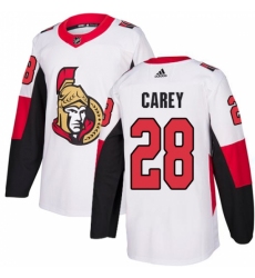 Youth Adidas Ottawa Senators #28 Paul Carey Authentic White Away NHL Jersey Youth Adidas Ottawa Senators #28 Paul Carey Authentic White Away NHL Jersey