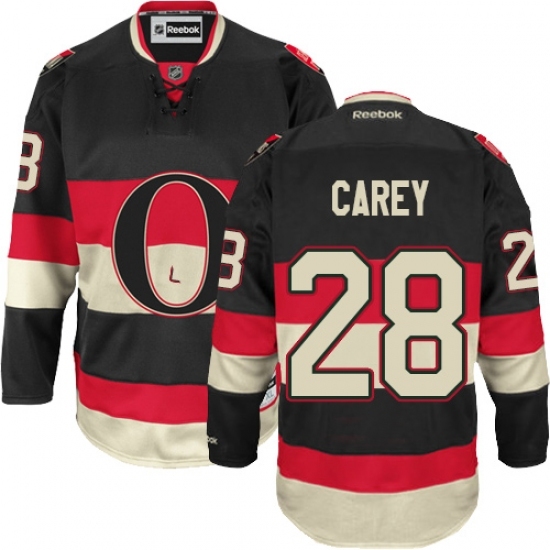 Youth Reebok Ottawa Senators #28 Paul Carey Authentic Black Third NHL Jersey Youth Reebok Ottawa Senators #28 Paul Carey Authentic Black Third NHL Jersey