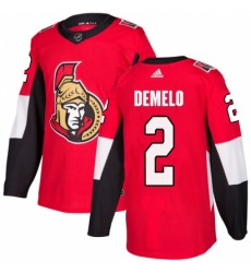 Men's Adidas Ottawa Senators #2 Dylan DeMelo Premier Red Home NHL Jersey