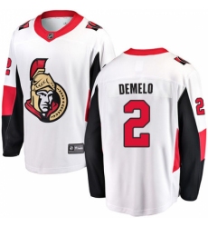 Men's Ottawa Senators #2 Dylan DeMelo Fanatics Branded White Away Breakaway NHL Jersey