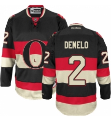 Men's Reebok Ottawa Senators #2 Dylan DeMelo Authentic Black Third NHL Jersey