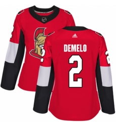 Women's Adidas Ottawa Senators #2 Dylan DeMelo Premier Red Home NHL Jersey