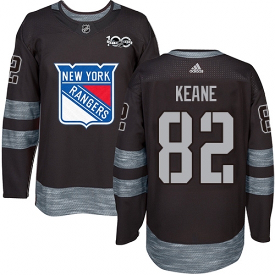 Men's Adidas New York Rangers #82 Joey Keane Authentic Black 1917-2017 100th Anniversary NHL Jersey Men's Adidas New York Rangers #82 Joey Keane Authentic Black 1917-2017 100th Anniversary NHL Jersey