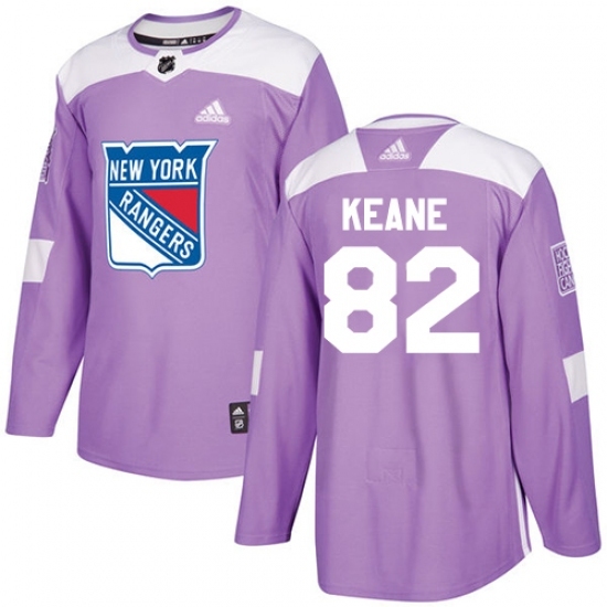 Men's Adidas New York Rangers #82 Joey Keane Authentic Purple Fights Cancer Practice NHL Jersey Men's Adidas New York Rangers #82 Joey Keane Authentic Purple Fights Cancer Practice NHL Jersey