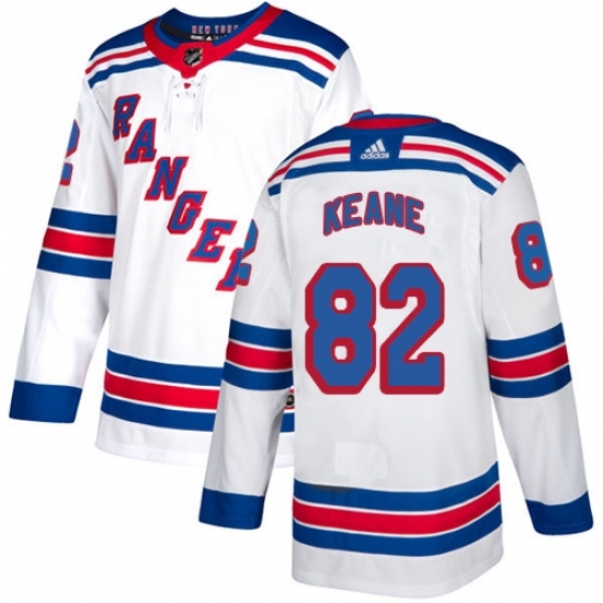 Men's Adidas New York Rangers #82 Joey Keane Authentic White Away NHL Jersey Men's Adidas New York Rangers #82 Joey Keane Authentic White Away NHL Jersey