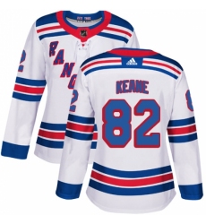 Women's Adidas New York Rangers #82 Joey Keane Authentic White Away NHL Jersey Women's Adidas New York Rangers #82 Joey Keane Authentic White Away NHL Jersey
