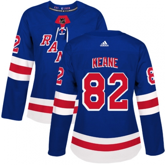 Women's Adidas New York Rangers #82 Joey Keane Premier Royal Blue Home NHL Jersey Women's Adidas New York Rangers #82 Joey Keane Premier Royal Blue Home NHL Jersey