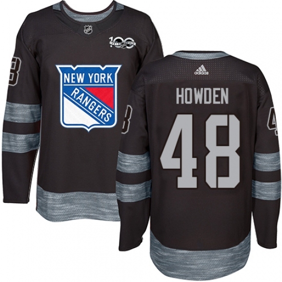 Men's Adidas New York Rangers #48 Brett Howden Authentic Black 1917-2017 100th Anniversary NHL Jersey Men's Adidas New York Rangers #48 Brett Howden Authentic Black 1917-2017 100th Anniversary NHL Jersey