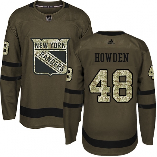 Men's Adidas New York Rangers #48 Brett Howden Authentic Green Salute to Service NHL Jersey Men's Adidas New York Rangers #48 Brett Howden Authentic Green Salute to Service NHL Jersey