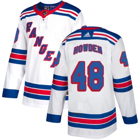 Men's Adidas New York Rangers #48 Brett Howden Authentic White Away NHL Jersey Men's Adidas New York Rangers #48 Brett Howden Authentic White Away NHL Jersey
