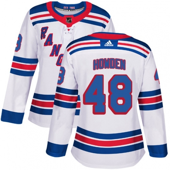 Women's Adidas New York Rangers #48 Brett Howden Authentic White Away NHL Jersey Women's Adidas New York Rangers #48 Brett Howden Authentic White Away NHL Jersey