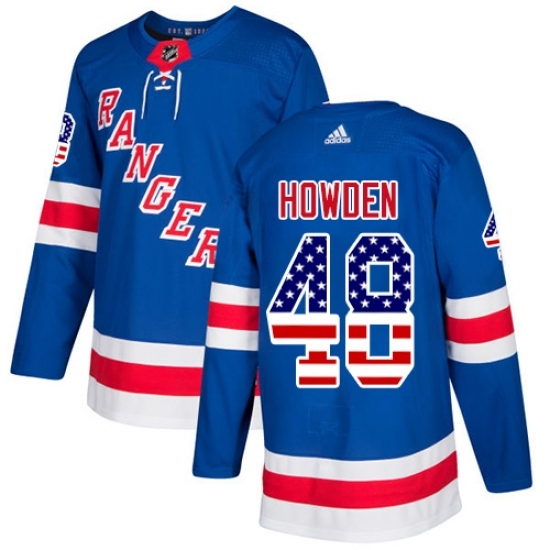 Youth Adidas New York Rangers #48 Brett Howden Authentic Royal Blue USA Flag Fashion NHL Jersey Youth Adidas New York Rangers #48 Brett Howden Authentic Royal Blue USA Flag Fashion NHL Jersey