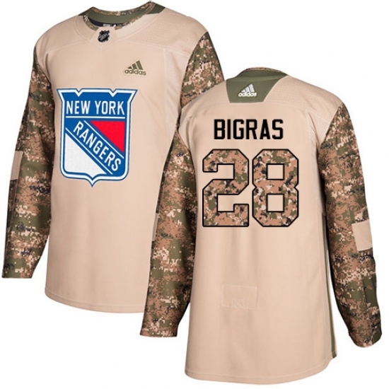 Men's Adidas New York Rangers #28 Chris Bigras Authentic Camo Veterans Day Practice NHL Jersey Men's Adidas New York Rangers #28 Chris Bigras Authentic Camo Veterans Day Practice NHL Jersey