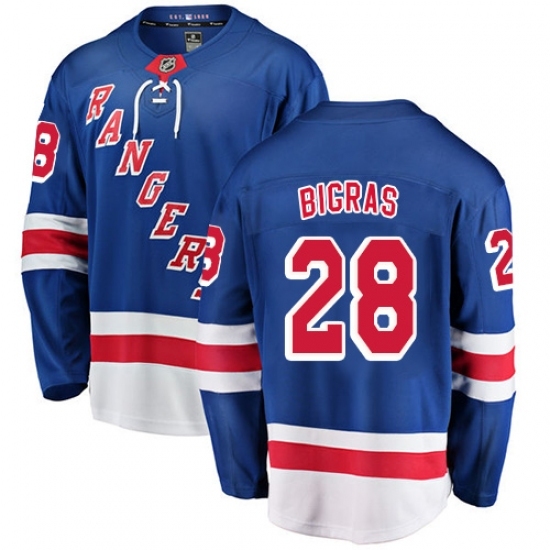 Men's New York Rangers #28 Chris Bigras Fanatics Branded Royal Blue Home Breakaway NHL Jersey Men's New York Rangers #28 Chris Bigras Fanatics Branded Royal Blue Home Breakaway NHL Jersey