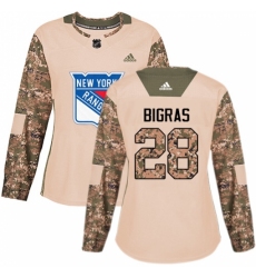 Women's Adidas New York Rangers #28 Chris Bigras Authentic Camo Veterans Day Practice NHL Jersey Women's Adidas New York Rangers #28 Chris Bigras Authentic Camo Veterans Day Practice NHL Jersey