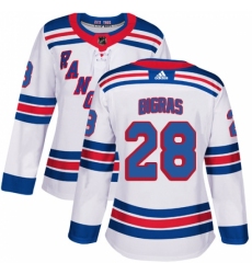 Women's Adidas New York Rangers #28 Chris Bigras Authentic White Away NHL Jersey Women's Adidas New York Rangers #28 Chris Bigras Authentic White Away NHL Jersey