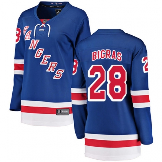 Women's New York Rangers #28 Chris Bigras Fanatics Branded Royal Blue Home Breakaway NHL Jersey Women's New York Rangers #28 Chris Bigras Fanatics Branded Royal Blue Home Breakaway NHL Jersey