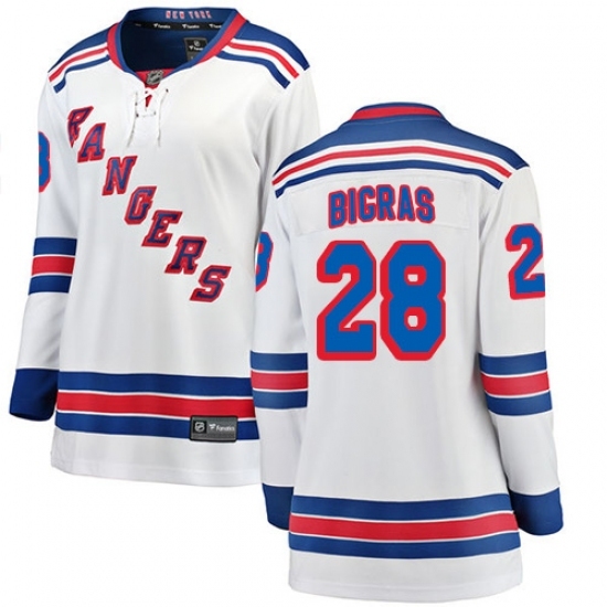 Women's New York Rangers #28 Chris Bigras Fanatics Branded White Away Breakaway NHL Jersey Women's New York Rangers #28 Chris Bigras Fanatics Branded White Away Breakaway NHL Jersey