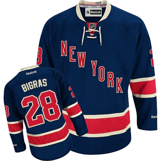 Women's Reebok New York Rangers #28 Chris Bigras Authentic Navy Blue Third NHL Jersey Women's Reebok New York Rangers #28 Chris Bigras Authentic Navy Blue Third NHL Jersey
