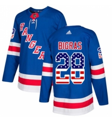 Youth Adidas New York Rangers #28 Chris Bigras Authentic Royal Blue USA Flag Fashion NHL Jersey Youth Adidas New York Rangers #28 Chris Bigras Authentic Royal Blue USA Flag Fashion NHL Jersey