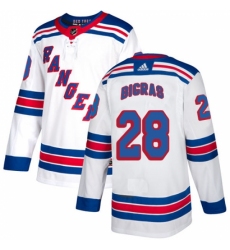 Youth Adidas New York Rangers #28 Chris Bigras Authentic White Away NHL Jersey Youth Adidas New York Rangers #28 Chris Bigras Authentic White Away NHL Jersey