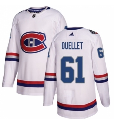 Men's Adidas Montreal Canadiens #61 Xavier Ouellet Authentic White 2017 100 Classic NHL Jersey
