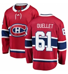 Men's Montreal Canadiens #61 Xavier Ouellet Authentic Red Home Fanatics Branded Breakaway NHL Jersey