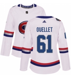 Women's Adidas Montreal Canadiens #61 Xavier Ouellet Authentic White 2017 100 Classic NHL Jersey