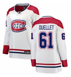 Women's Montreal Canadiens #61 Xavier Ouellet Authentic White Away Fanatics Branded Breakaway NHL Jersey