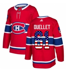 Youth Adidas Montreal Canadiens #61 Xavier Ouellet Authentic Red USA Flag Fashion NHL Jersey