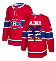 Men's Adidas Montreal Canadiens #22 Karl Alzner Authentic Red USA Flag Fashion NHL Jersey Men's Adidas Montreal Canadiens #22 Karl Alzner Authentic Red USA Flag Fashion NHL Jersey