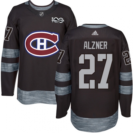 Men's Adidas Montreal Canadiens #27 Karl Alzner Authentic Black 1917-2017 100th Anniversary NHL Jersey Men's Adidas Montreal Canadiens #27 Karl Alzner Authentic Black 1917-2017 100th Anniversary NHL Jersey