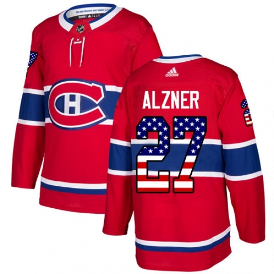 Men's Adidas Montreal Canadiens #27 Karl Alzner Authentic Red USA Flag Fashion NHL Jersey Men's Adidas Montreal Canadiens #27 Karl Alzner Authentic Red USA Flag Fashion NHL Jersey