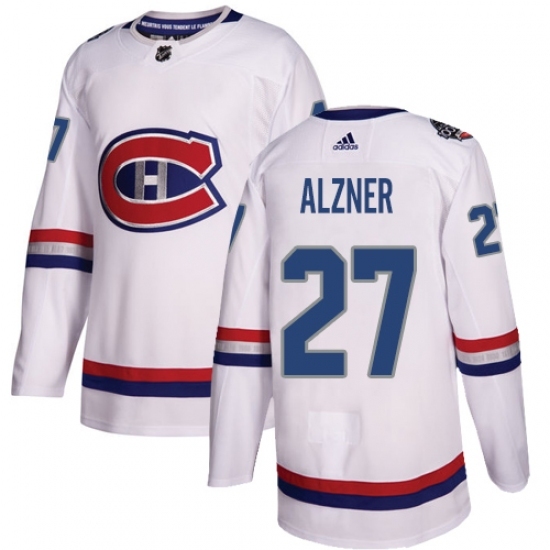 Men's Adidas Montreal Canadiens #27 Karl Alzner Authentic White 2017 100 Classic NHL Jersey Men's Adidas Montreal Canadiens #27 Karl Alzner Authentic White 2017 100 Classic NHL Jersey