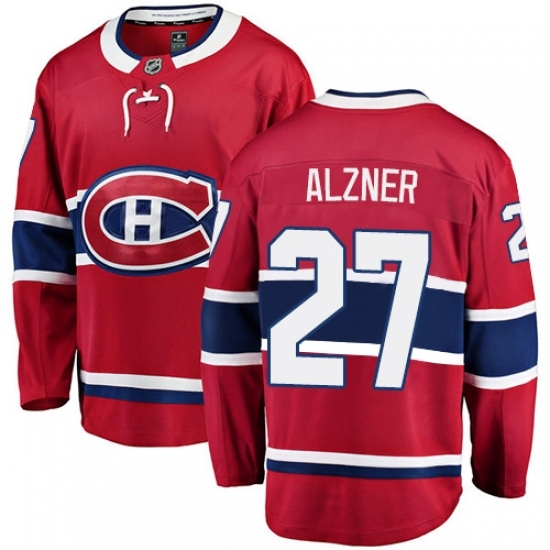 Men's Montreal Canadiens #27 Karl Alzner Authentic Red Home Fanatics Branded Breakaway NHL Jersey Men's Montreal Canadiens #27 Karl Alzner Authentic Red Home Fanatics Branded Breakaway NHL Jersey