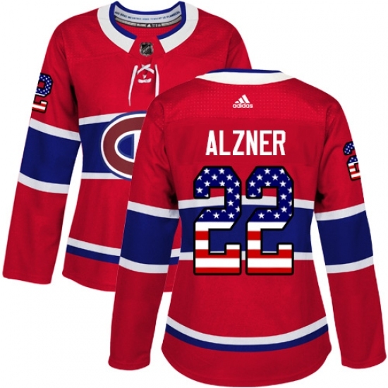Women's Adidas Montreal Canadiens #22 Karl Alzner Authentic Red USA Flag Fashion NHL Jersey Women's Adidas Montreal Canadiens #22 Karl Alzner Authentic Red USA Flag Fashion NHL Jersey