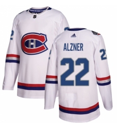 Youth Adidas Montreal Canadiens #22 Karl Alzner Authentic White 2017 100 Classic NHL Jersey