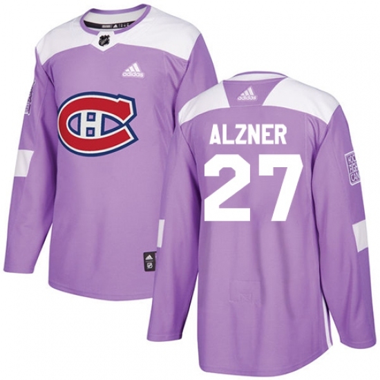 Youth Adidas Montreal Canadiens #27 Karl Alzner Authentic Purple Fights Cancer Practice NHL Jersey Youth Adidas Montreal Canadiens #27 Karl Alzner Authentic Purple Fights Cancer Practice NHL Jersey