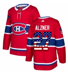 Youth Adidas Montreal Canadiens #27 Karl Alzner Authentic Red USA Flag Fashion NHL Jersey